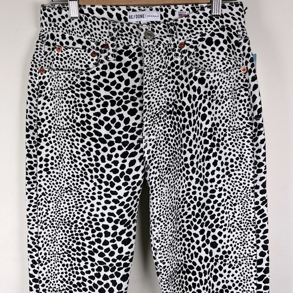 Re/Done | Originals High Rise Ankle Crop Jean White Cheetah | 26 - Picture 4 of 13
